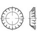 TOOLCRAFT 138496 Rondelle dentelée Diamètre intérieur : 13 mm DIN 6798 Acier à ressort Galvanisé 100 pièce(s)