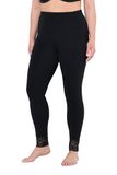 Ulla Popken - Dames - Legging kanten zoom - Zwart - Maat 50+