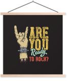Merkloos Posterhanger incl. Poster 40x40 cm - Schoolplaat - Armband - Rock - Vintage