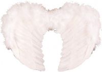 Faram Party Carnaval verkleed engelen veren vleugels - wit - 50 x 35 cm