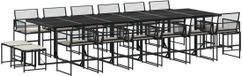 vidaXL 17-delige tuinset poly rattan noir - 6 places assises