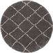 Mint rugs Rond hoogpolig vloerkleed Allure - donkergrijs/crème 120 cm