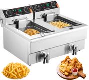 VEVOR 12lx2 Elektrische Friteuse RVS 3000w + 3000w