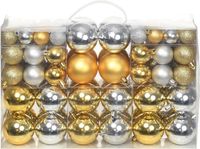 vidaXL Boules de Noël 100 pièces Argent/Or