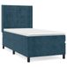 vidaXL Boxspringbed met matras, fluweel, donkerblauw, 180x200 cm