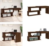 vidaXL Hoekbureau, bruin, eikenlook, 200x50x76 cm, houtvezelplaat