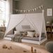 Homestyle4u Kinderbed - 90x200 cm - Houten bed - TIPI tentbed - Wit en Grijs