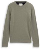 Tom Tailor Basic Coton Pull en maille Homme S greyish shadow olive melange