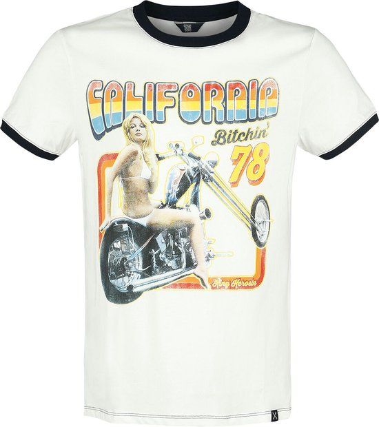 King Kerosin California Heren T-shirt - zwart/wit - XXL