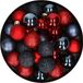 Merkloos / Sans marque Kaemingk B.V. 28x stuks kunststof kerstballen rood en donkerblauw mix 3 cm - Kerstboomversiering