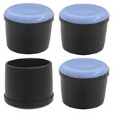 cyclingcolors 4 x buiseindstuk, rond, omhullend, teflon, voet, stoel, meubels, tafel, zwart (12 mm)