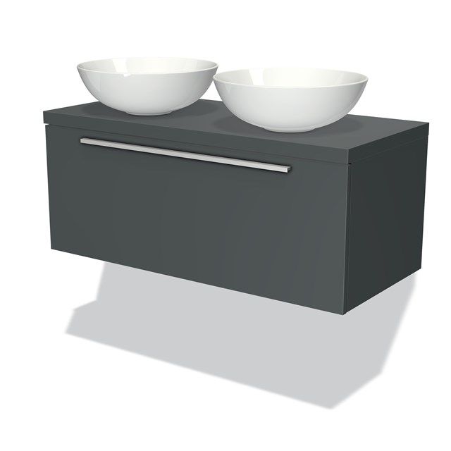 Maxaro Badkamermeubel Modulo Plato 100cm Donkergrijs 1 Lade