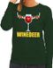 Bellatio Decorations Foute kersttrui - sweater - groen - wijn - Winedeer - voor dames - kersttruien - Funny - Drank 2XL