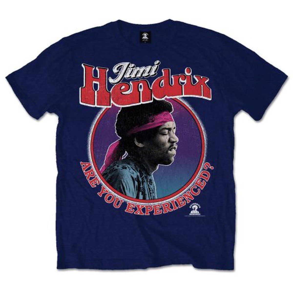 Rocks-Off Jimi Hendrix Heren T-shirt - Are You Experienced? Blauw - Maat M