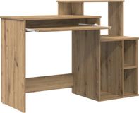 vidaXL Bureau Artisan Eiken 120,5 x 44 x 88,5 cm Bewerkt Hout
