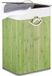 Merkloos Relaxdays wasmand bamboe - 83 l - met deksel - opvouwbaar - groen