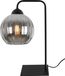Lampe de table Costa, noir, 1 point lumineux, abat-jour en verre couleur gris fumé, forme sphérique, douille E27