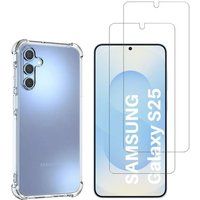 Phonillico® Schokbestendig hoesje voor Samsung Galaxy S25 en 2 Gehard glas Schermbeschermingsfilm