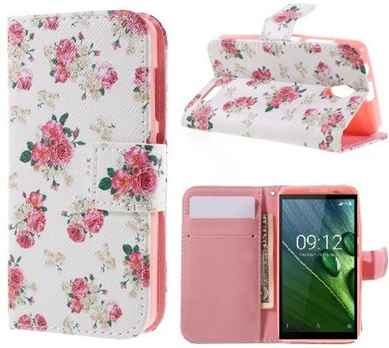 Freelancers Qissy Elegant Flowers portemonnee case hoesje voor Motorola E4 - 8719665016142