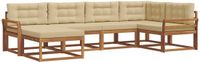 vidaXL - Buiten - bank - set - 6 - st - Natuurlijk - en - Beige