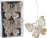 Christmas Decoration Koopman International Christmas decoration Kersthanger - 2x - vlinders - champagne/goud - 15 cm