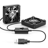 OTraki Mini-ventilator, USB, 40 x 40 x 10 mm, dubbele mini-USB-pc-ventilator met 3 instelbare snelheden, voor computer, laptop, router, kast, tv-box, PS4, projectoren, routers en andere apparaten