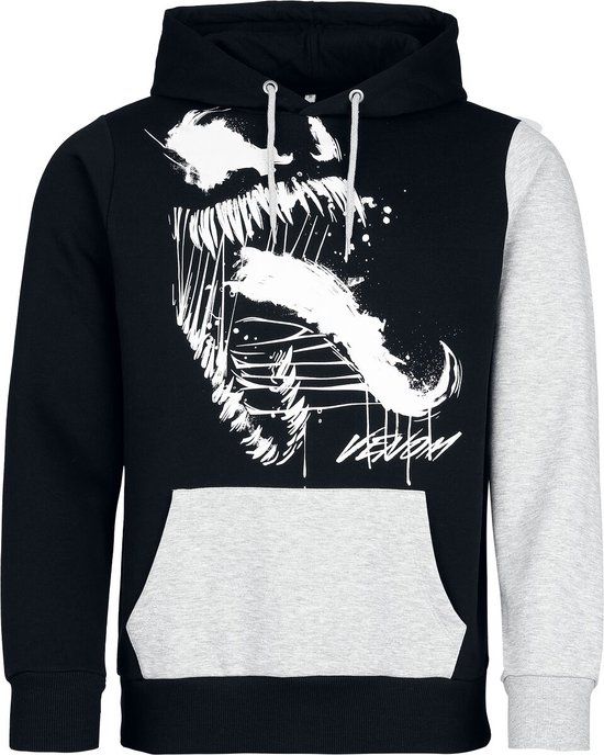 Spider-Man Venom - Tongue Heren Trui met capuchon - zwart/grijs - S