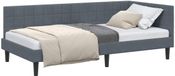 vidaXL Hoek Bed Frame Donkergrijs Fluweel 90 x 200 cm