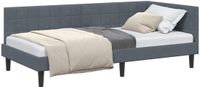 vidaXL Hoek Bed Frame Donkergrijs Fluweel 90 x 200 cm