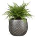 Mica decorations Bloempot / plantenpot Madeira - zilver - terracotta - 18 x 18 cm - schubbenpatroon