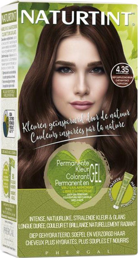 NATURTINT 4.35 Diep Cappuccino Bruin - 170ml - Vegan - Ammoniakvrij - BioBased Certified - Microplastic FREE