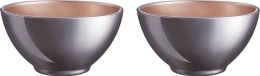 Luminarc Kommetjes/soepkommen/schaaltjes voor dessert/ontbijt - 2x - Glas - D13 x 6 cm - lila paars