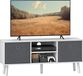StarTech TV-meubel - TV-kast - 2 lades - 2 vakken - 110 x 29 x 46,5 cm - Hout - Moderne stijl - Wit/grijs