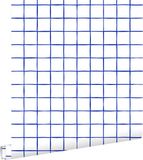 ESTAHome Behang Geblokt Motief Blauw en Wit - 53 cm x 10.05 m