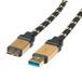 ROLINE GOLD USB 3.2 Gen 1 Kabel USB A naar Micro-USB B 0,8 m Zwart/Goud