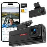Caméra de tableau de bord 4G LTE - Carte SIM - 64 Go - Surveillance de stationnement - GPS - Vision nocturne