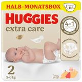 Huggies Babyluiers voor pasgeborenen Newborn maat 2, 116 luiers (2x58), halfmaanddoos