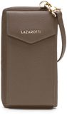 Lazarotti Bologna Leather Zip Around Wallet With Phone Pocket Taupe