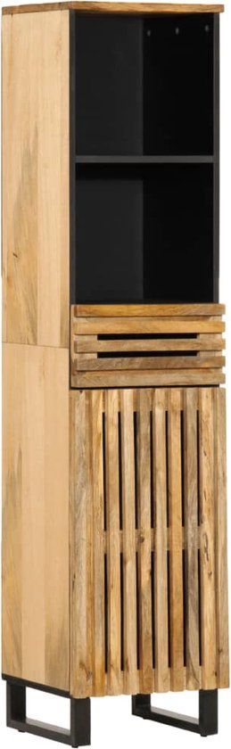 vidaXL Dressoir 38x34x160 cm massief ruw mangohout
