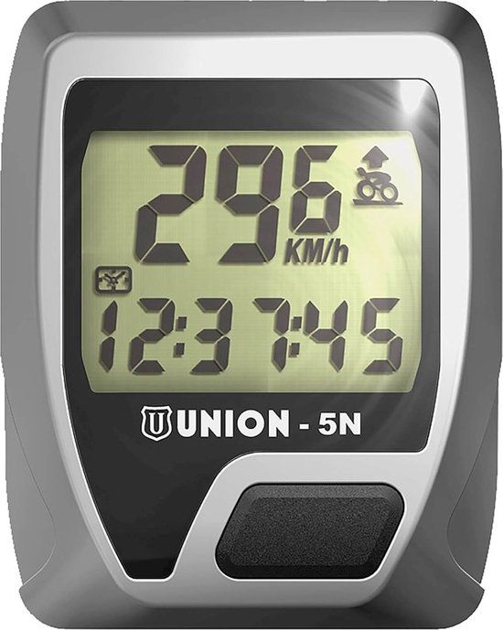 Union 5F Fietscomputer - Snelheidsmeter - Antraciet