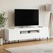 Maison Exclusive - meuble TV LED ZWOLLE, 153 x 35 x 43 cm, blanc, panneau de particules