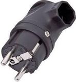 interBär 9004-004.01 Haakse stekker met randaarde Rubber 230 V Zwart IP44