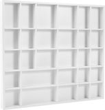 Creative Deco Kast Sieradendoos Box Wit | 28 Vakken | 44.5 x 40 x 3 cm | Houten | Decoupage en Decoratie