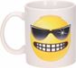 Bellatio Decorations Koffie mok - smile emoticon zonnebril - 300 ml - keramiek - beker