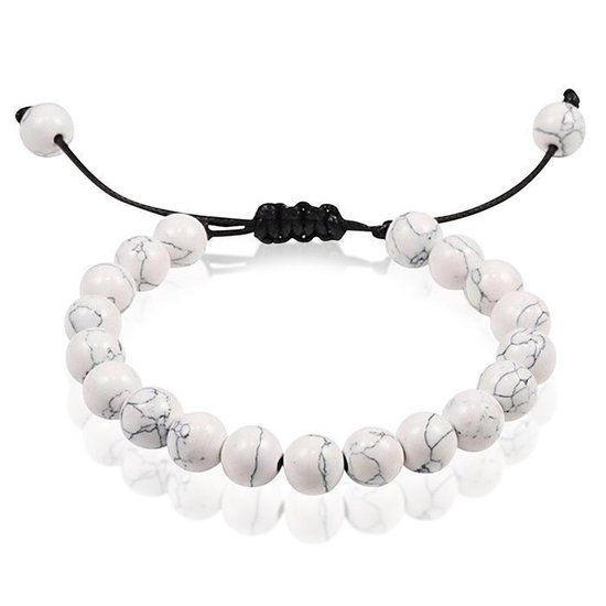 Memphis Verstelbare kralen armband Memphis Howliet Natuursteen 8mm