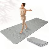 Funlife Opvouwbare Yogamat 190 x 66 cm - 10 mm Dik - Antislip Fitnessmat voor Yoga, Pilates en Thuis Workout - Grijs Berg Design