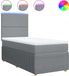 vidaXL Boxspring met matras stof lichtgrijs 90x200 cm