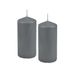 Homéa Set van 2 zuilkaarsen D 5 x H 10 cm Essentiel Antraciet