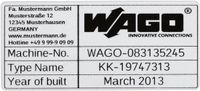 WAGO 210-804 Etiketten voor thermotransferprinter