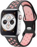 Strap-it Classic Sportbandje - Geschikt voor Apple Watch (Series 1-10, SE 1-3) - 38/40/41/42mm - Zwart/Roze - Siliconen